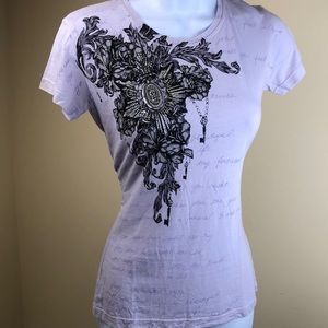 ROYAL UNDERGROUND Ribbed Embellished T-shirt